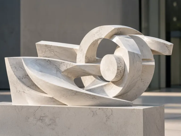 Abstrakte Skulptur aus weissem Marmor